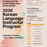 📢 Call for Applications- 2026 Korean Language Educator ScholarshipThe 2026 Korean Language Educ